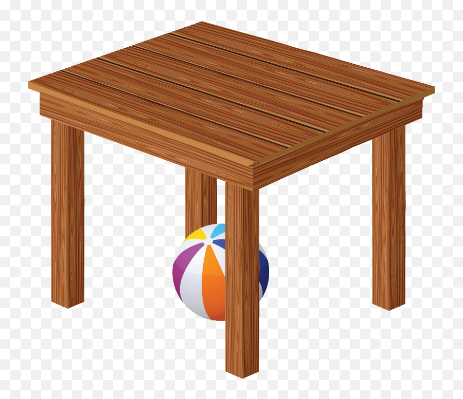 Ball On The Table Clipart - Ball Under The Table Emoji,Table Emoji