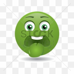 Emoticon With A Green Face Vector Image - Cartoon Emoji