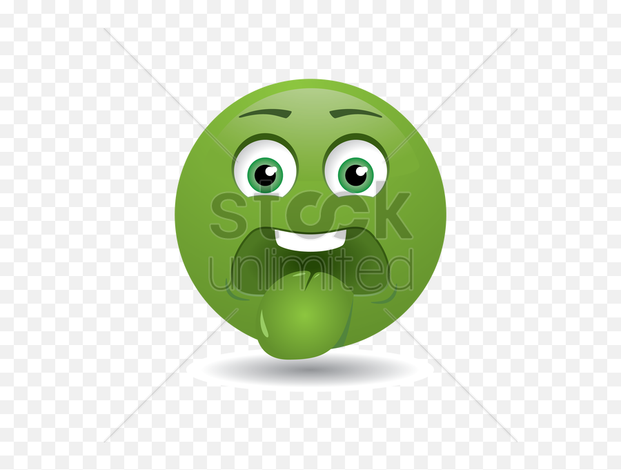 Emoticon With A Green Face Vector Image - Cartoon Emoji,Barfing Emoticon