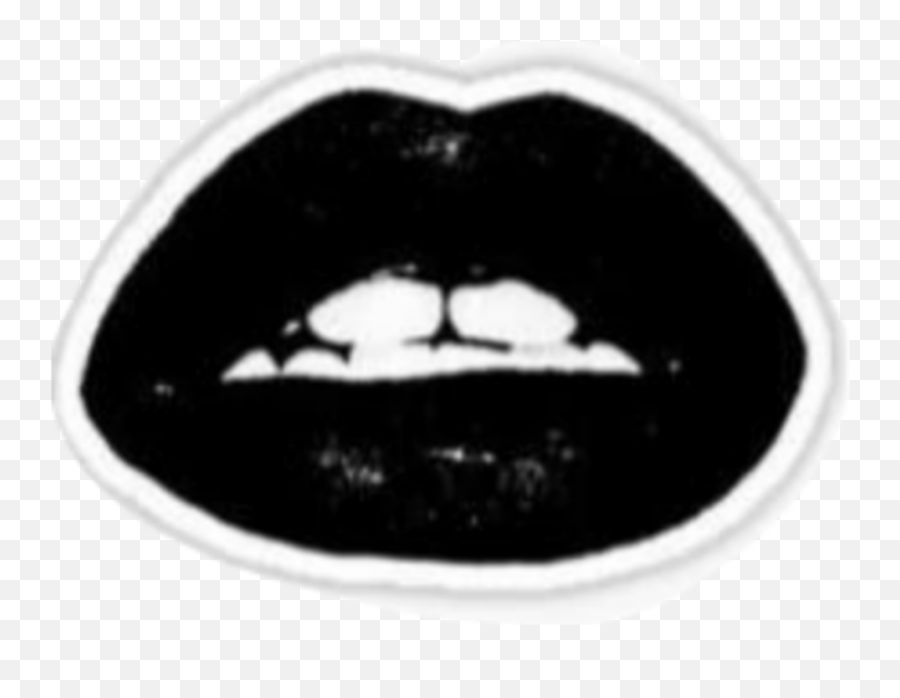 Black Lips Bitelip Bite Shiny Shinylips - Emblem Emoji,Bite Lip Emoji