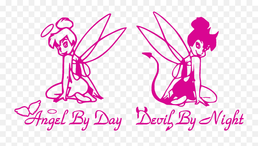 Night Clipart Devil Picture 1740962 Night Clipart Devil - Tinker Bell Angel By Day Emoji,Angel Devil Emoji
