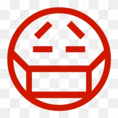 IconsETC Simple red classic emoticons face with medical - Mouth Cover Mask Emoji