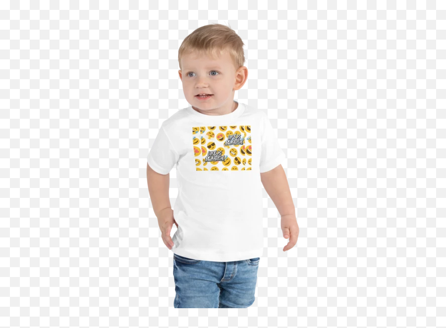 Toddler Short Sleeve Life Is Beautiful Happy Emoji T - Shirt Camiseta Blanca Para Niño,Beautiful Emoji