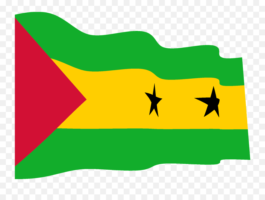 Sao Tome And Principe Wavy Flag Clipart - Horizontal Emoji,Belize Flag Emoji