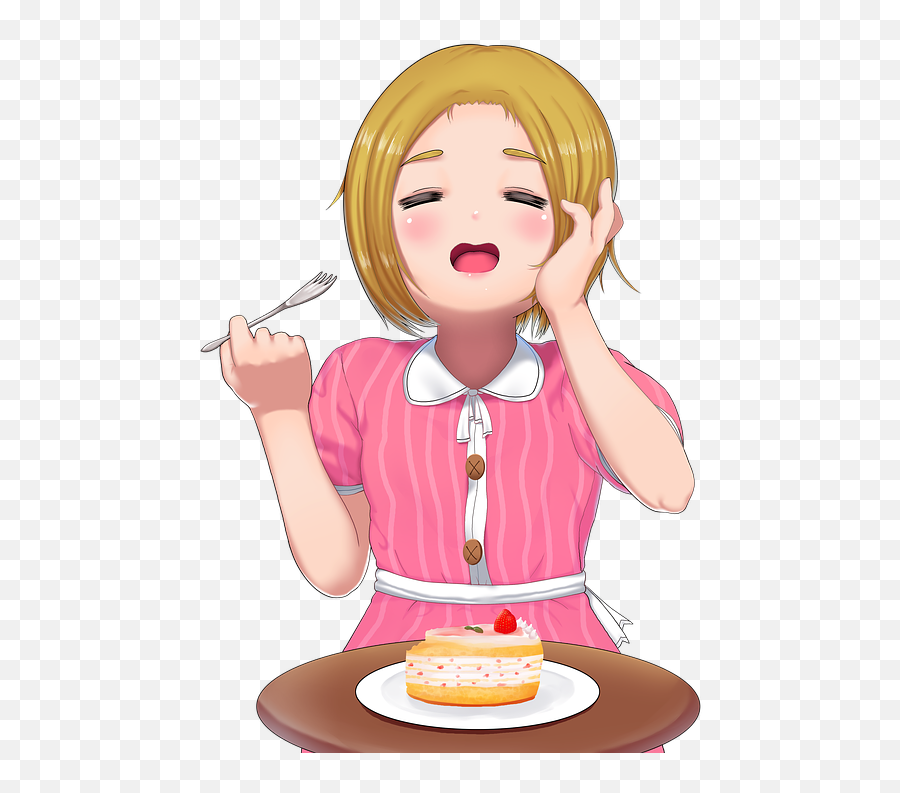 Moe Cute - Cute Anime Eating Png Emoji,Unicorn Emoji Cake