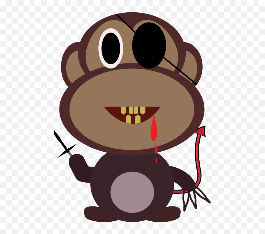 Monkey Killer - Cartoon Killer Monkey Emoji,Monkey Emoticon