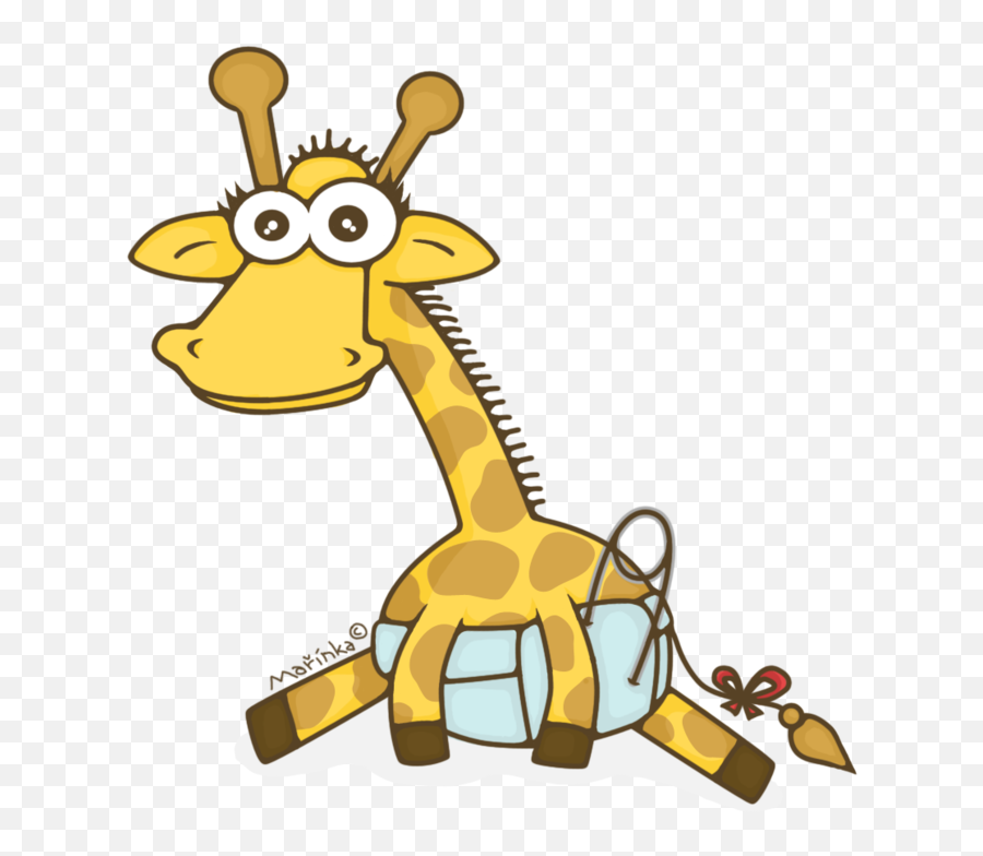 Cute Baby Giraffe Cartoon - Baby Giraffe In A Diaper Clipart Emoji,Giraffe Emoji For Iphone