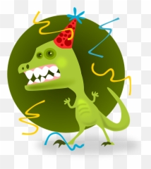 Party Animal Monster Celebration - Fun Dinosaur Clipart Emoji