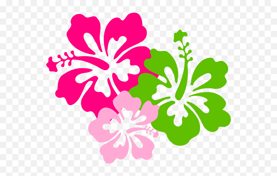 Pink Hibiscus Flower Clipart - Pink And Green Flower Emoji,Hibiscus Emoji