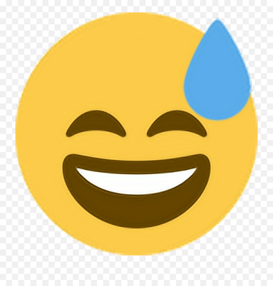 Download Hd Smile Laugh Happy Sweat Feelbad Emoji Emoticon - Sweat ...