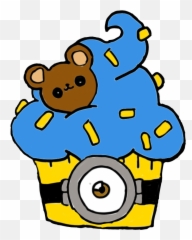 minion cupcake minionsbanana yelllow blue amarillo azul - Dessin 365 Kawaii Gateau Emoji