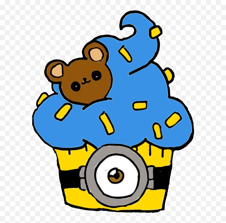 Minion Cupcake Minionsbanana Yelllow Blue Amarillo Azul - Dessin 365 Kawaii Gateau Emoji,Minion Emoji App