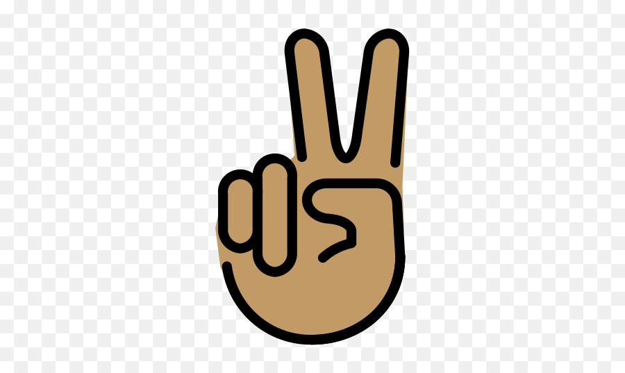 Medium Skin Tone Emoji - Victory Hand Sign,:v Emoji