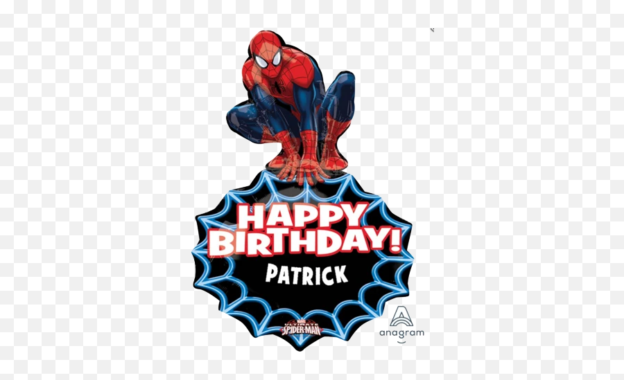 Spiderman Foil U0027happy Birthdayu0027 Balloon Personalise It - Spiderman Happy Birthday Font Emoji,Happy Birthday Emoji Text