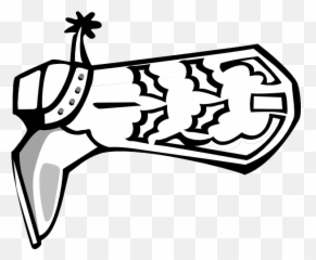 Cowboy Boots Clipart Black And White - Mens Emoji