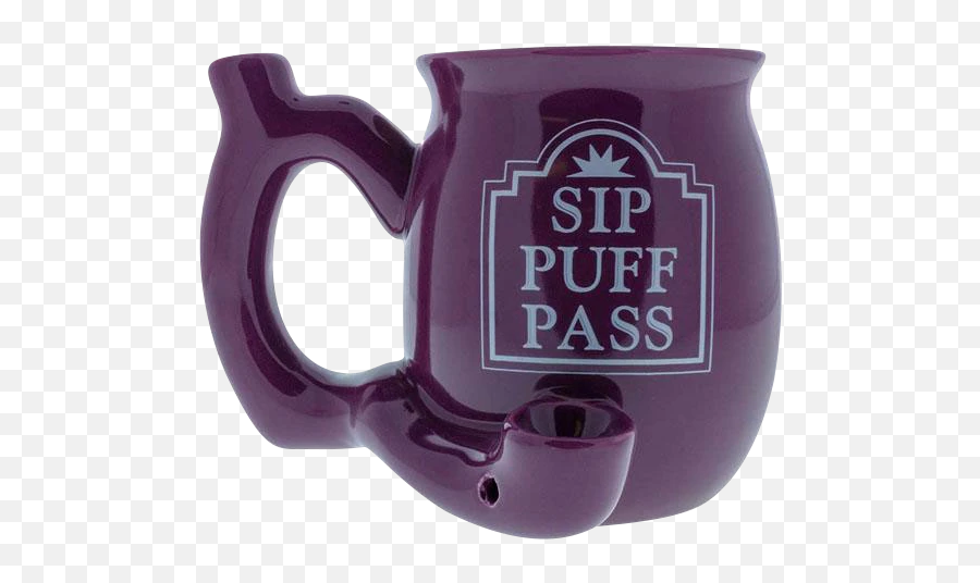 Sip Puff Pass Ceramic Mug Pipe - Mug Emoji,Sip Tea Emoji