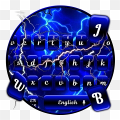 Neon Blue Speed Keyboard - Clip Art Emoji