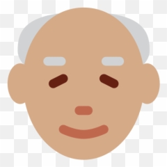 Old Man Emoji With Medium Skin Tone Meaning And Pictures - Old Bald Man Emoji,Old Man Emoji
