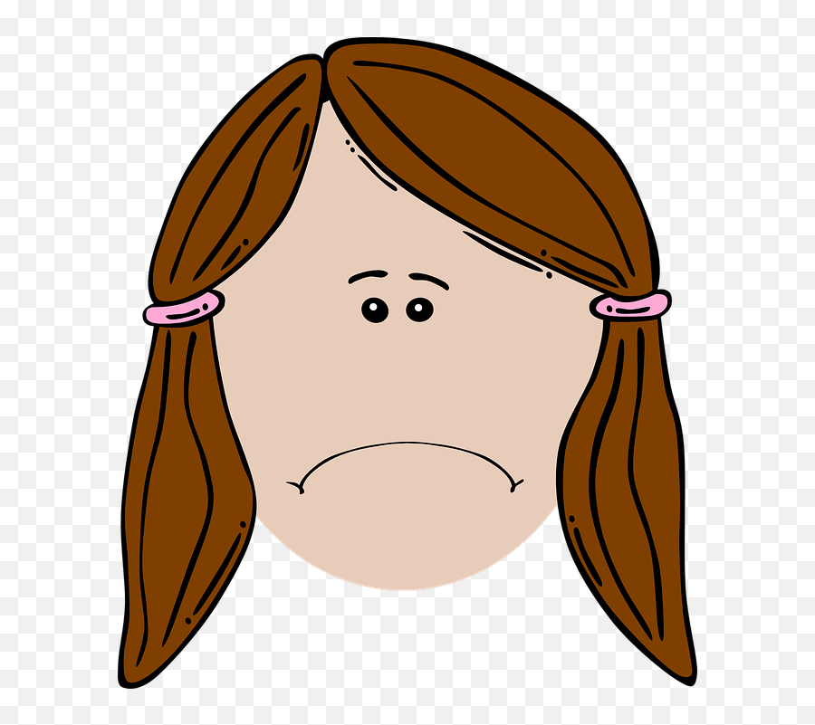 Free Unhappy Sad Vectors - Sad Face Girl Cartoon Emoji,Emoji Triste