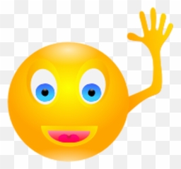 Vector Drawing Of Yellow Hand Waving Smiley - Vy Tay Xin Chào Emoji,Emoticons