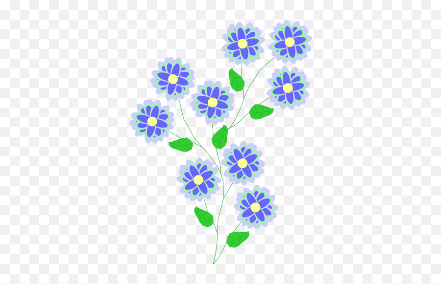 Flowers In Blue - Blue Flower Clip Art Emoji,Japanese Emoticons Flower In Hair