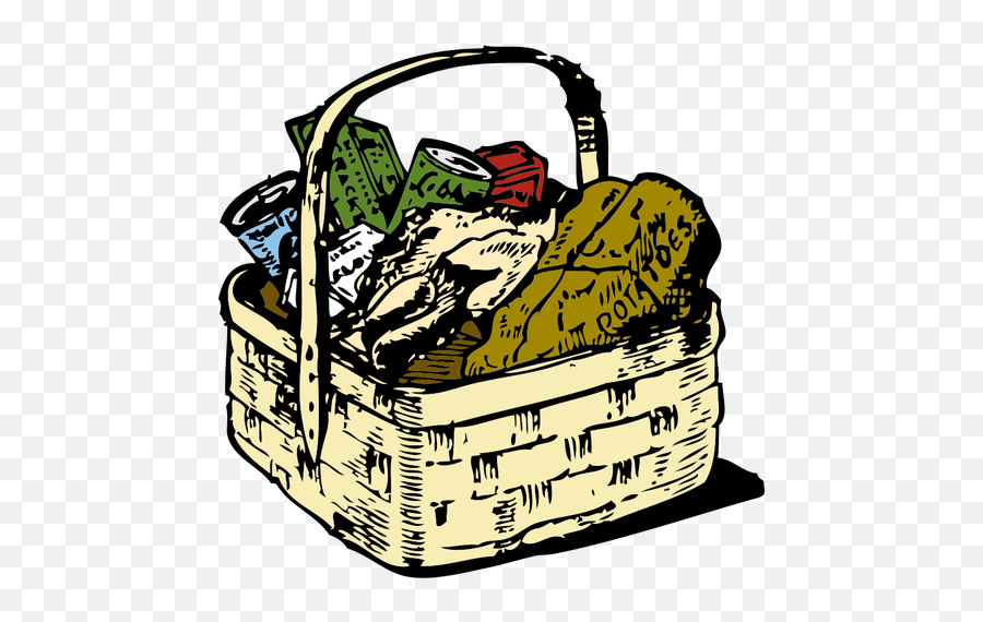 Shopping Basket Vector Clip Art - Food Basket Clipart Emoji,Grocery Bag Emo...