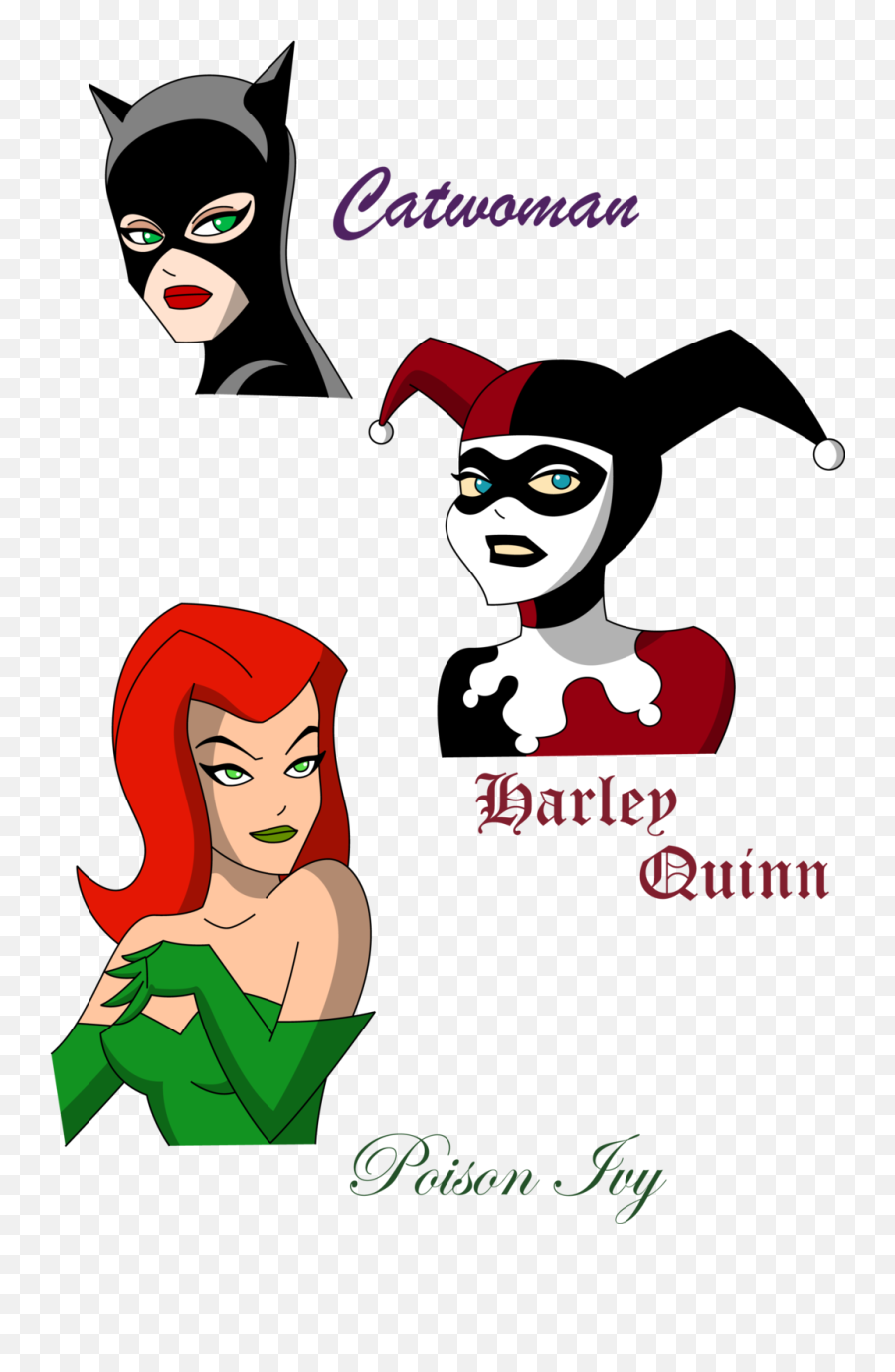 Poison Ivy Png - Harley Quinn Poison Ivy Catwoman Cartoon Emoji,Harley Quinn Emoji