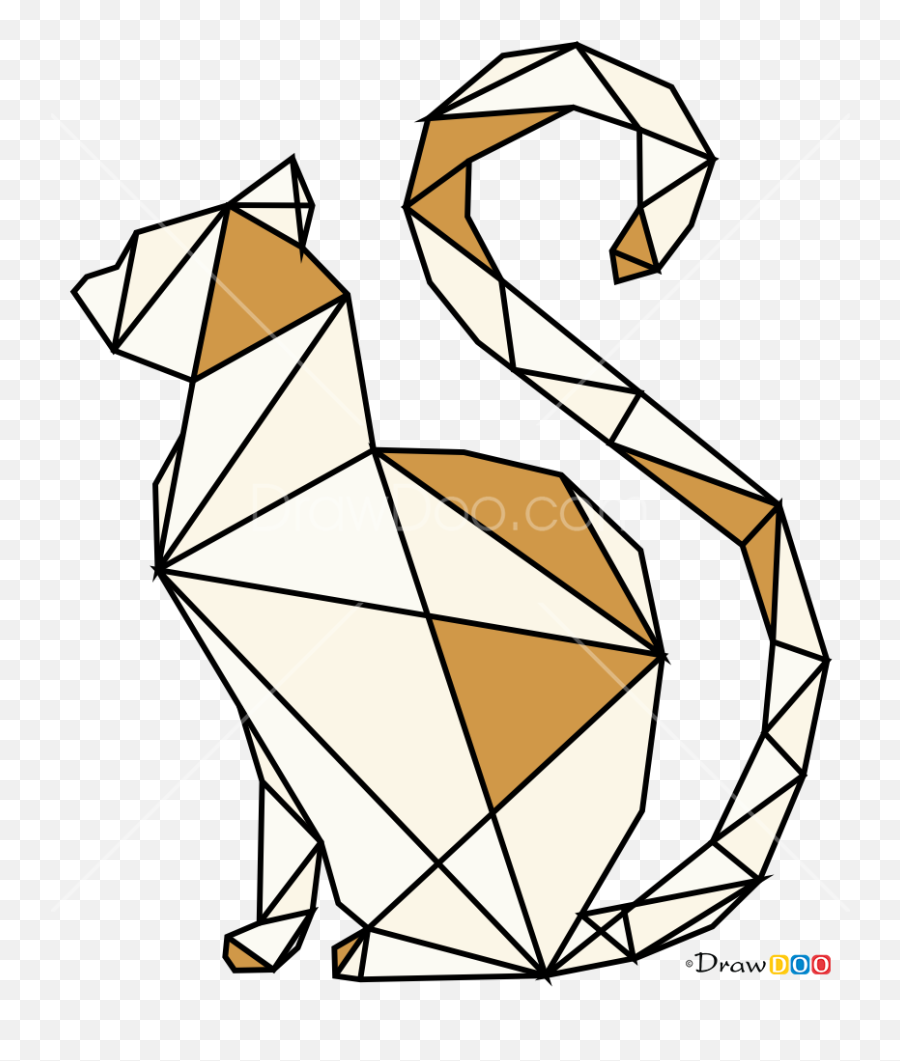 How To Draw Cat Geometric Animals - Cats In Geometric Shapes Emoji,Boat Moon Emoji