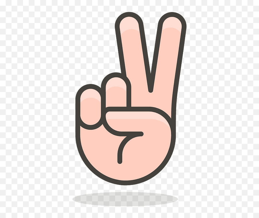 Victory Hand Emoji Clipart - Number 2 Hand Vector,:v Emoji