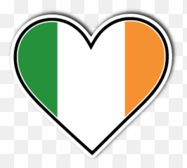 Irish Flag Heart Vinyl Die Cut Sticker - Irish Flag Heart Png Emoji,Irish Flag Emoji