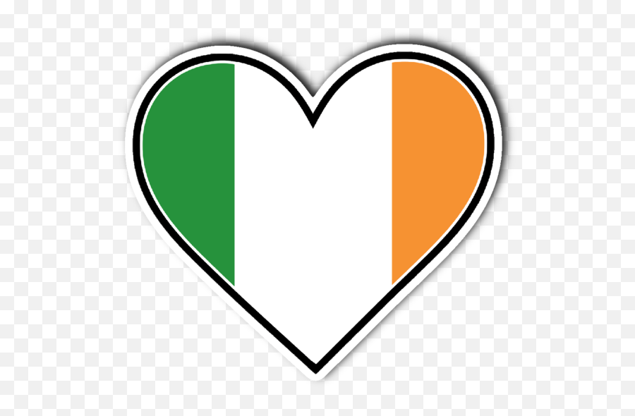 Irish Flag Heart Vinyl Die Cut Sticker - Irish Flag Heart Png Emoji,Irish Flag Emoji