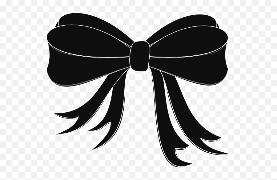 Black Bow Ribbon Clip Art At Clker - Black Bow Clip Art Emoji,Black Ribbon Emoji