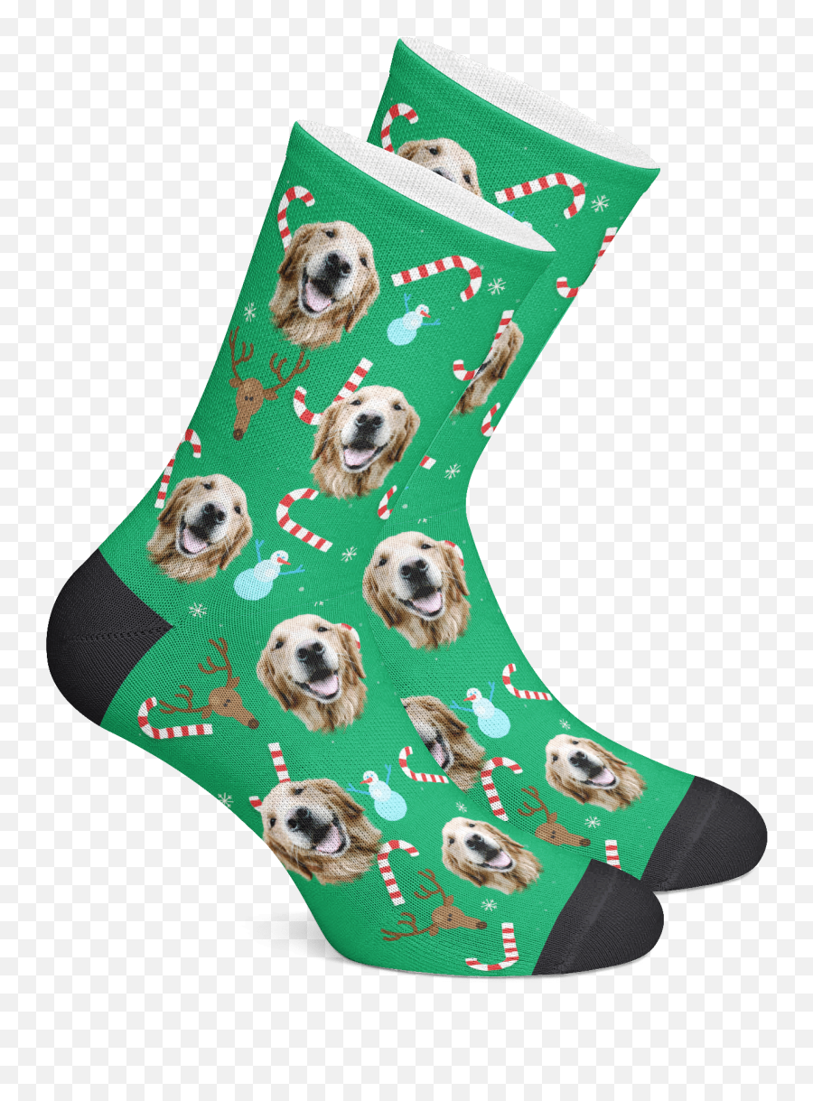 Custom Photo Socks - Hanukkah Socks Emoji,Candy Cane Emoji