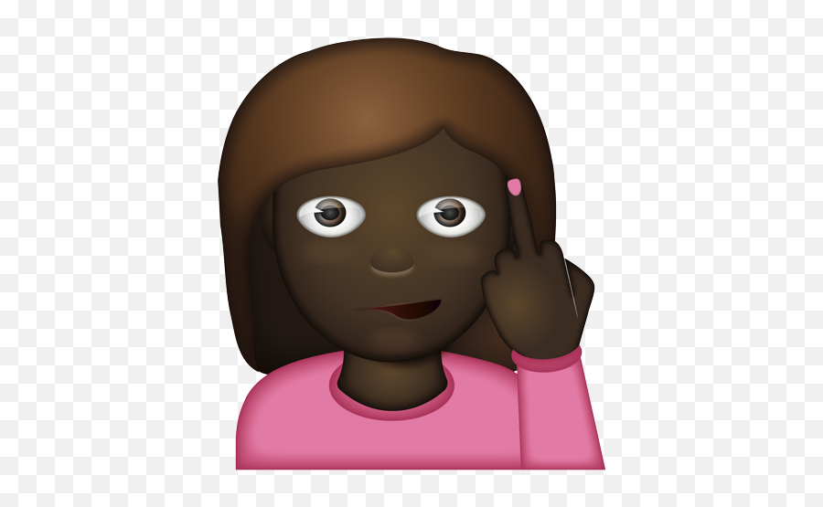 Emoji - Girl Middle Finger Emoji,Black Woman Emoji