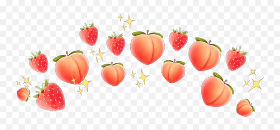 Strawberries Peach Sticker By Alteregoss - Cute Strawberry Crown Transparent Emoji,Halo Emojis