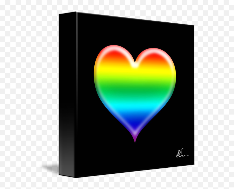 Rainbow Heart Emoji Pop Art By William Cuccio - Horizontal,Blue Heart Emoji