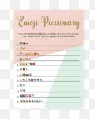 Baby Shower Emoji Pictionary Game Pink Mint And Gold - Emoji Game Baby Shower,Emoji Game