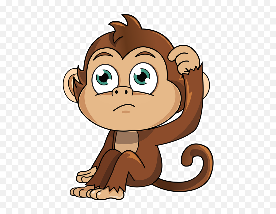 Cute Monkey Stickers Messages Sticker - 6 Clipart Full Size Cute Monkey Stickers Emoji,Cutest Emoji Ever