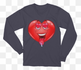 Unisex In love heart Emoji Long Sleeve T - Shirt Supreme Kai Black