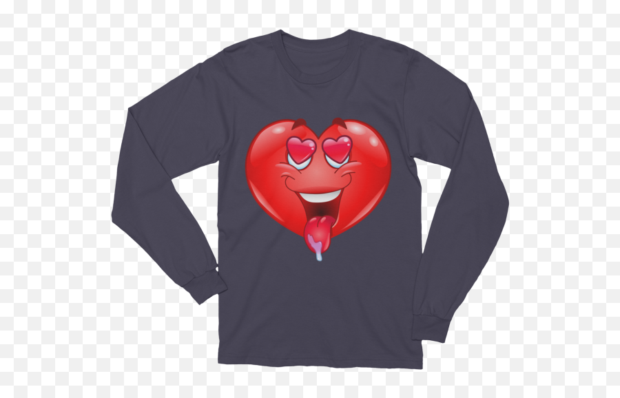 Unisex In Love Heart Emoji Long Sleeve T - Shirt Supreme Kai Shirt Black,3 Hearts Emoji