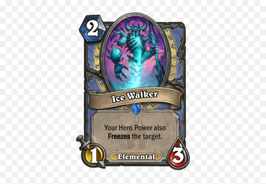 Knights Of The Frozen Throne Card Reveal Ice Walker - News Hearthstone Custom Cards Dragon Emoji,Emoji Freezing