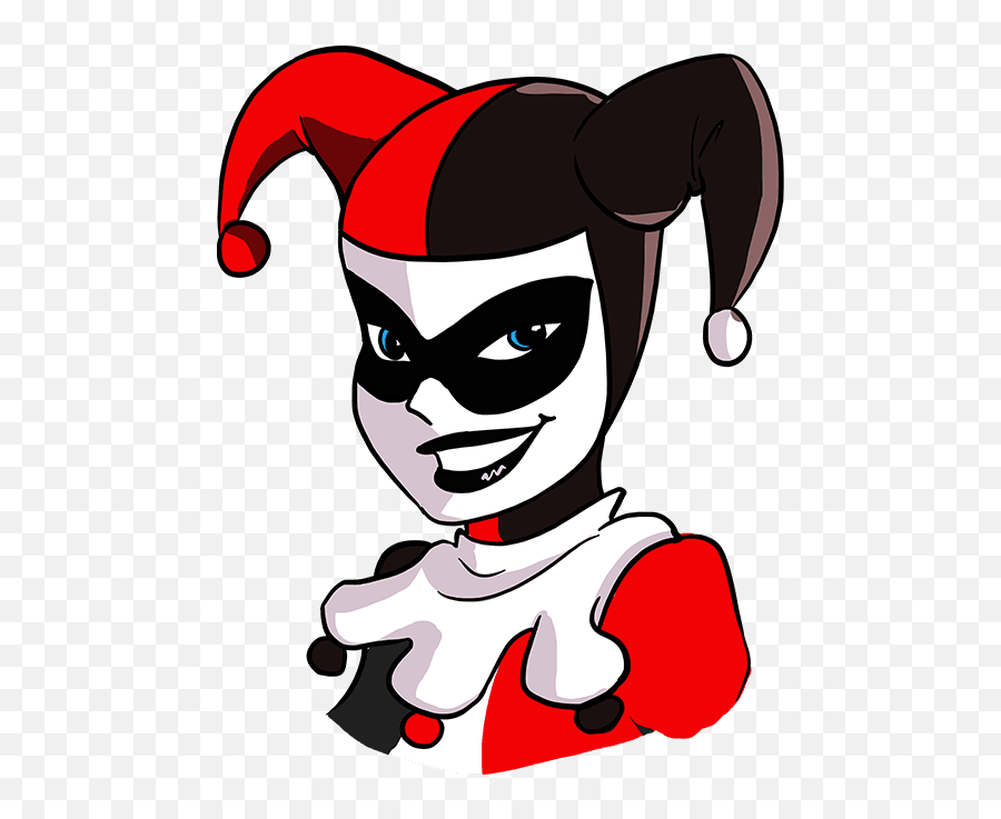 How To Draw Harley Quinn - Easy Harley Quinn Sketch Emoji,Harley Quinn Emoji