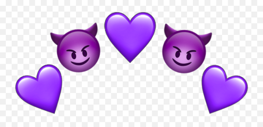 Emoji Emojicrown Crown Satan Lucifer Demon Purple Love - Picsart Demon Crown,Demon Emoji
