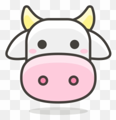 Cow Emoji Icon Of Colored Outline Style - Vaca Sticker,Emoji Cow