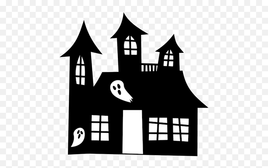 Spökhus Siluett - Haunted House Drawing Black Emoji,Jeep Emoji