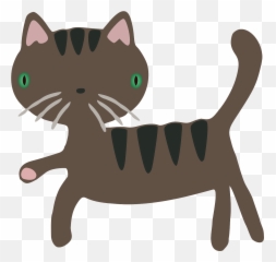 Cat Cartoon Funny Brown Stripes - Clipart A Stray Emoji