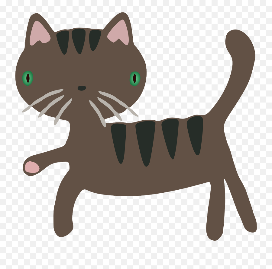 Cat Cartoon Funny Brown Stripes - Clipart A Stray Cat Emoji,Kitty Cat Emoji