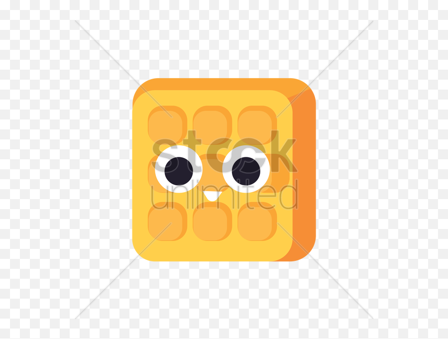 Waffle Vector Image - Cartoon Emoji,Owl Text Emoticon