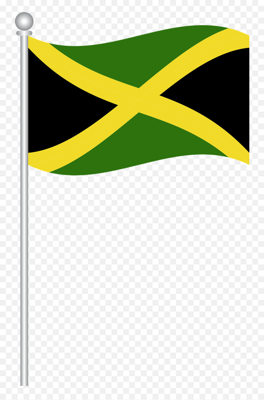 Flag Cartoon Clipart - Jamaican Flag On Pole Png Emoji,Jamaican Flag Emoji