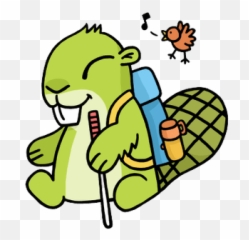 Beaver Clipart Emoji - Cartoon Listening To Music